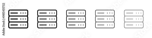 Server rack icon symbol pictogram. stroke designs.