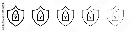 Security lock icon symbol pictogram. stroke designs.
