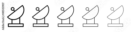 Satellite dish icon symbol pictogram. stroke designs.