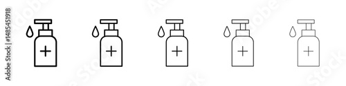 Sanitizer icon symbol pictogram. stroke designs.