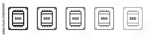 SSD drive icon symbol pictogram. stroke designs.