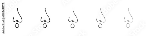 Runny nose icon symbol pictogram. stroke designs.