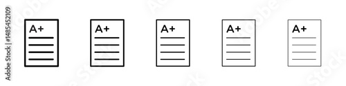 Report card icon symbol pictogram. stroke designs.