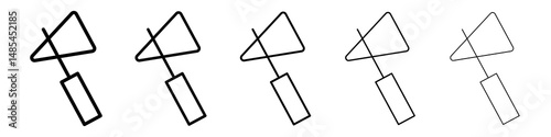 reflex hammer icon symbol pictogram. stroke designs.