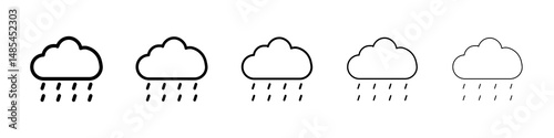 Rain icon symbol pictogram. stroke designs.