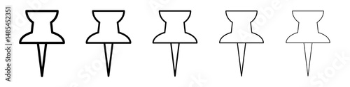 Push pin icon symbol pictogram. stroke designs.
