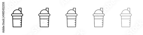 Protein shake icon symbol pictogram. stroke designs.