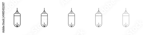 Punching bag icon symbol pictogram. stroke designs.