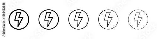Power icon symbol pictogram. stroke designs.