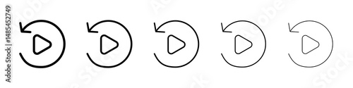 Playback icon symbol pictogram. stroke designs.