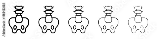 Pelvic area icon symbol pictogram. stroke designs.