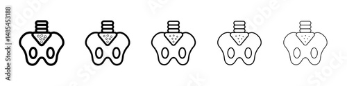 Pelvis icon symbol pictogram. stroke designs.