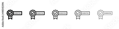 Patented icon symbol pictogram. stroke designs.