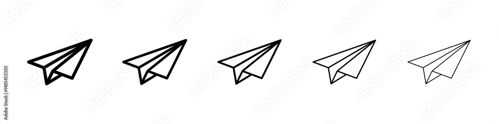 Fototapeta premium Paper plane icon symbol pictogram. stroke designs.
