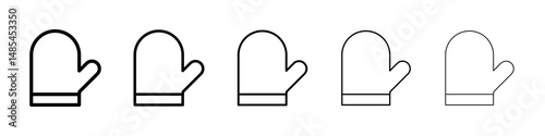 Oven mitt icon symbol pictogram. stroke designs.