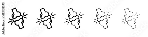 Osteoporosis icon symbol pictogram. stroke designs.