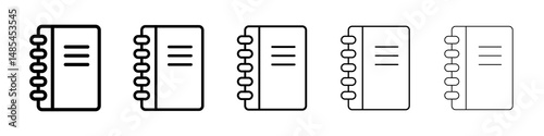 Notebook icon symbol pictogram. stroke designs.