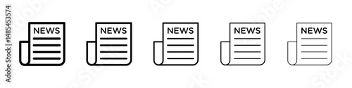 Newspaper icon symbol pictogram. stroke designs.