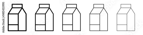 Milk carton icon symbol pictogram. stroke designs.