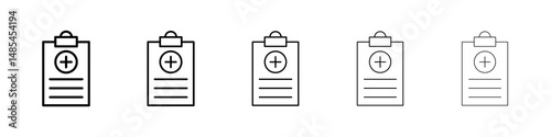 Medical report icon symbol pictogram. stroke designs.