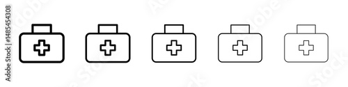 Medical aid kit icon symbol pictogram. stroke designs.