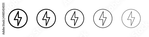 Lightning icon symbol pictogram. stroke designs.