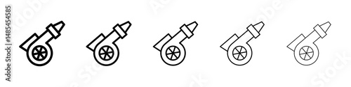 Leaf blower icon symbol pictogram. stroke designs.
