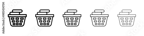 Laundry basket icon symbol pictogram. stroke designs.