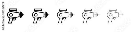 Laser gun icon symbol pictogram. stroke designs.