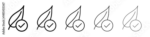 Hypoallergenic tested icon symbol pictogram. stroke designs.