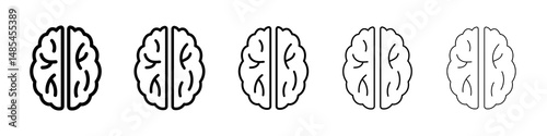 Human brain icon symbol pictogram. stroke designs.