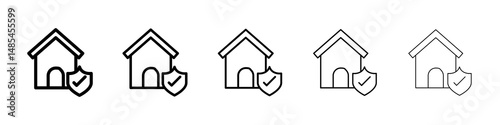 Home insurance icon symbol pictogram. stroke designs.