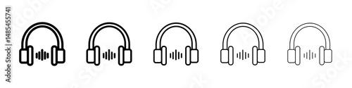 Headphone icon symbol pictogram. stroke designs.