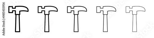 Hammer icon symbol pictogram. stroke designs.