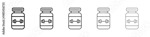 Fitness supplement icon symbol pictogram. stroke designs.
