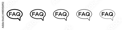 FAQs icon symbol pictogram. stroke designs.