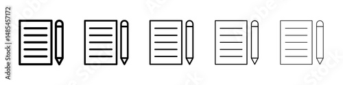 Exam icon symbol pictogram. stroke designs.