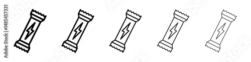 Energy bar icon symbol pictogram. stroke designs.
