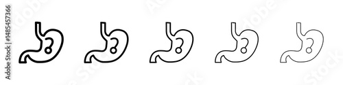Endoscopy icon symbol pictogram. stroke designs.