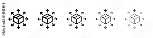 Distribution channel icon symbol pictogram. stroke designs.