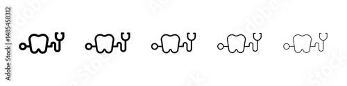 Dental care icon symbol pictogram. stroke designs.