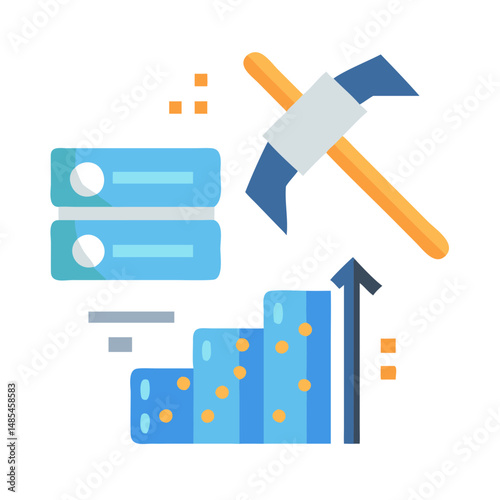  Dynamic Data Mining Symbol Illustration