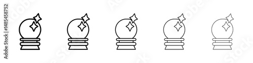 Crystal ball icon symbol pictogram. stroke designs.