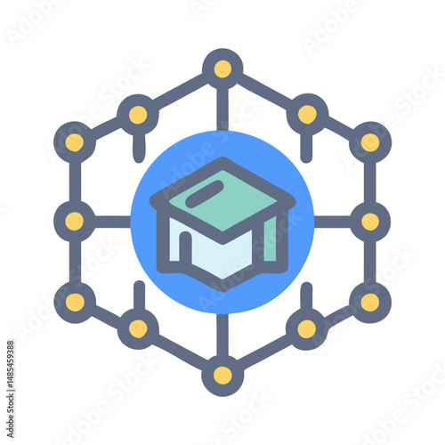  Dynamic Deep Learning Symbol Illustration