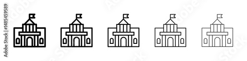 City hall building icon symbol pictogram. stroke designs.