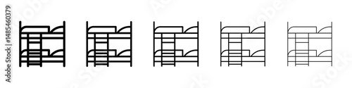 Bunk bed icon symbol pictogram. stroke designs.