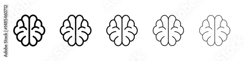 Brain icon symbol pictogram. stroke designs.
