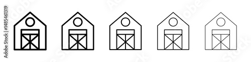 Barn icon symbol pictogram. stroke designs.