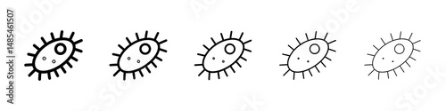 Bacteria icon symbol pictogram. stroke designs.