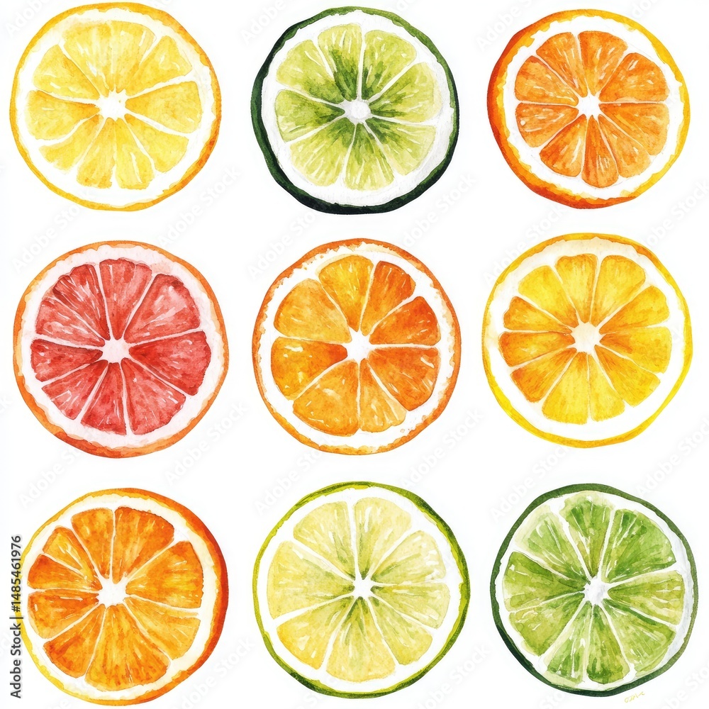 Fototapeta premium Colorful Citrus Slices